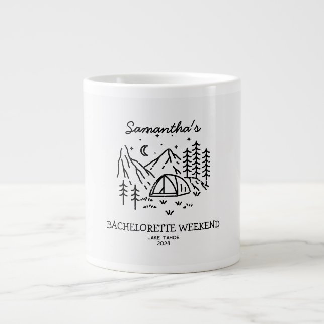 Grande Tasse Fête de Bachelorette de Camping Simple Moderne Nat (Devant)