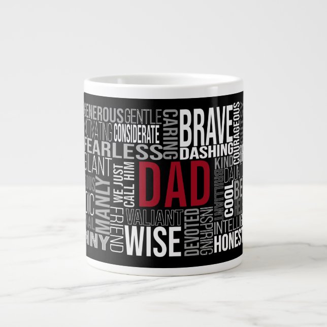 Grande Tasse Fête des pères| Collage de mots| Customiser ça géa (Devant)