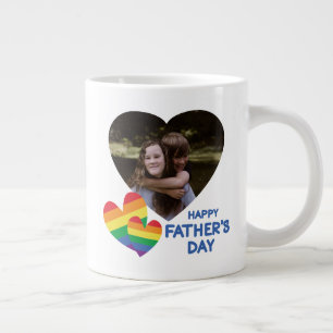 Grande Tasse Fête des pères des Rainbow Hearts LGBT