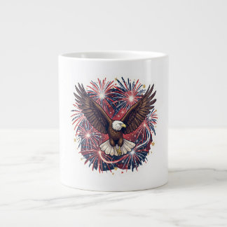 Grande Tasse Feu d'artifice de l'aigle patriotique