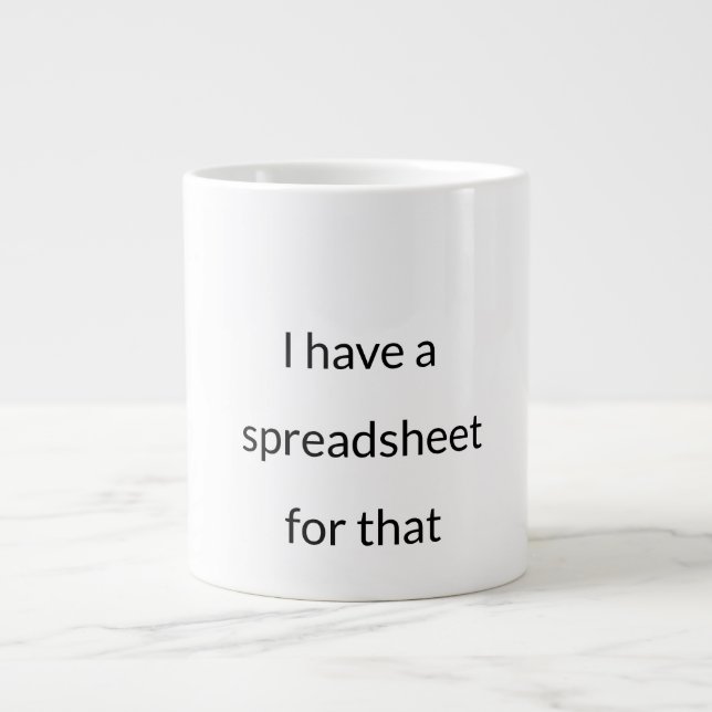 Grande Tasse Feuille de calcul Queen - Données Nerd Musique (Devant)
