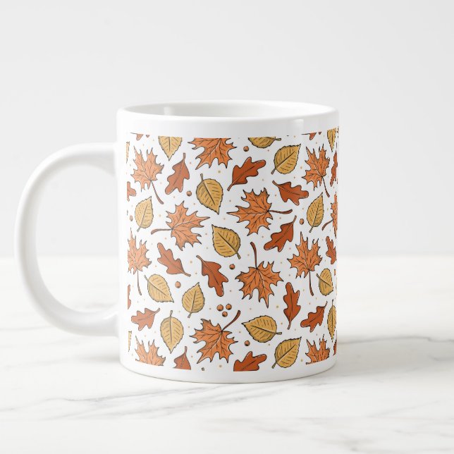 Grande Tasse Feuilles d'automne et Motif d'Acorns (Gauche)