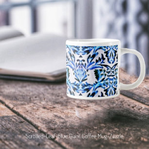 Grande Tasse Feuilles défilées - Bleu