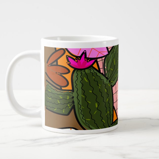 Grande Tasse feuilles tropicaux Abstraits et fleurs (Gauche)