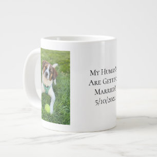 Grande Tasse Fiançailles photo de chien Mon être humain se mari