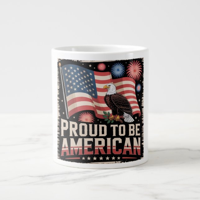 Grande Tasse Fier d'être une boue américaine (Devant)
