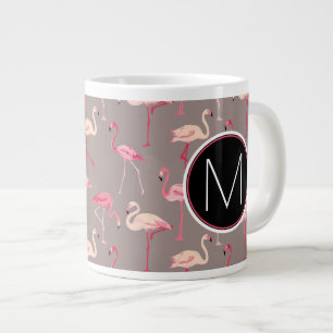 Grande Tasse Flamants roses rétro  Monogramme