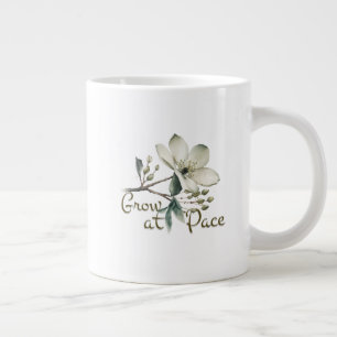 Grande Tasse Fleur botanique à l'aquarelle élégante Croître au