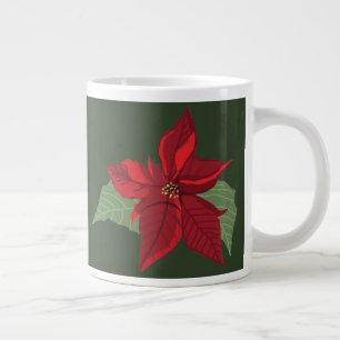 Grande Tasse Fleur de Poinsettia - Noël - Ornement en céramique