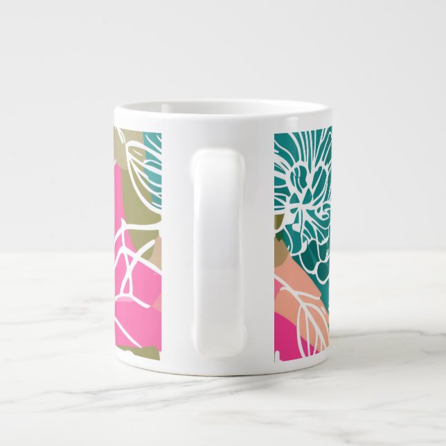 Grande Tasse Fleur de Protea à aquarelle tropicale (Dos)