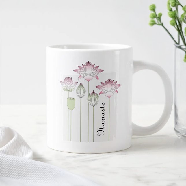 Grande Tasse Fleur Lotus Rose Personnalisée (Créateur téléchargé)