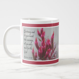 Grande Tasse Fleur rose, vers de Psaume 31:24