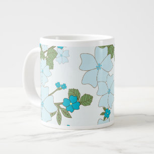 Grande Tasse Fleurs Bleues, Motif Floral, Motif De Fleurs
