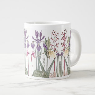 Grande Tasse Fleurs d'Iris botaniques Vintages