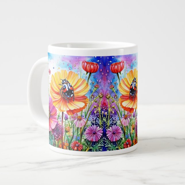 Grande Tasse Fleurs et coccinelles (Devant gauche)