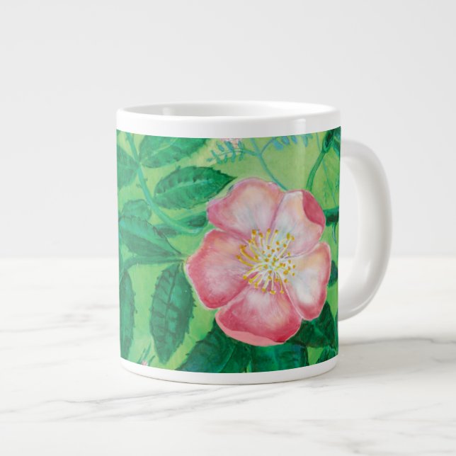 Grande Tasse Fleurs roses sauvages (Devant droit)
