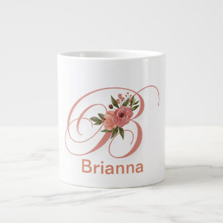Grande Tasse  Floral Letter Modern Monogram Initial