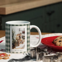 Forêt moderne Vert Plaid Rustique Photo Noël