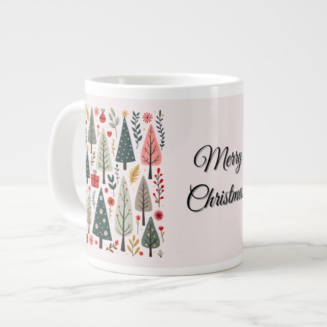 Grande Tasse Forêt Whimsical d'arbres de Noël (Devant gauche)