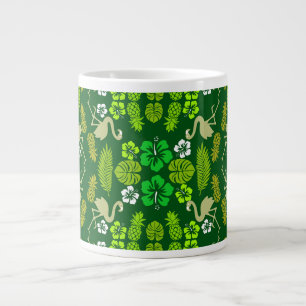 Grande Tasse Fruits tropicaux floraux verts
