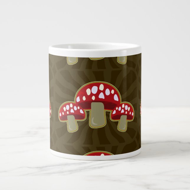 Grande Tasse Fungi les années 70 Rétro Champignons Amusants (Devant)