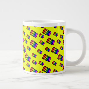 Grande Tasse Funky Neon Rainbow Block Motif