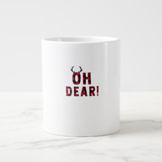 Grande Tasse Funny Attitude Oh Dear Plaid Deer Creative Design 