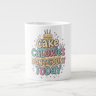 Grande Tasse Funny Birthday Cake - Calories Don't Count Today 