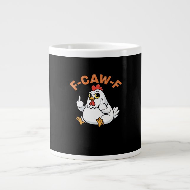 Grande Tasse Funny Meme F-Caw-F Chicken (Devant)