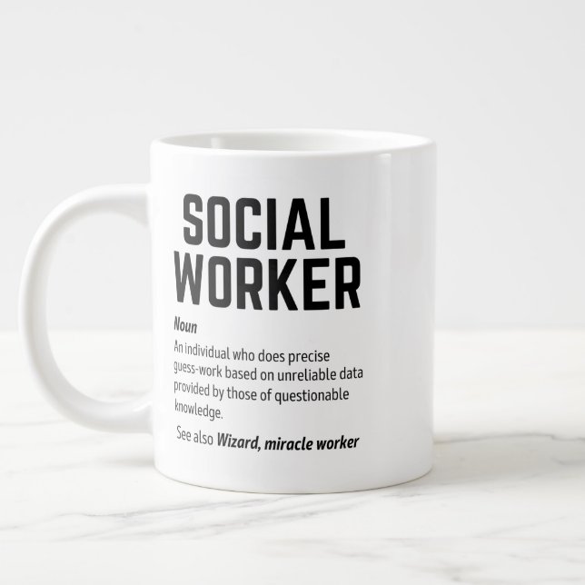Grande Tasse Funny Social Worker Dictionary Définition Café M (Gauche)