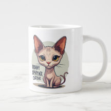 Funny Sphynx Cat Dad Cartoon Art