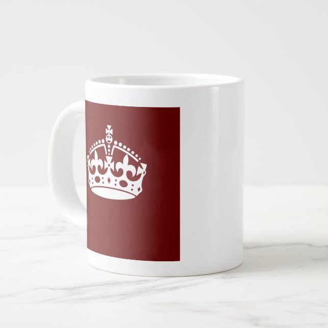 Grande Tasse Garder calme Couronne Bourgogne rouge Accent (Devant gauche)