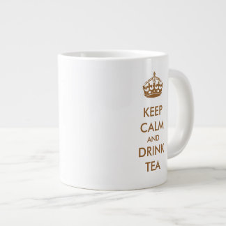Grande Tasse Gardez le calme et buvez du thé Brown papier Kraft