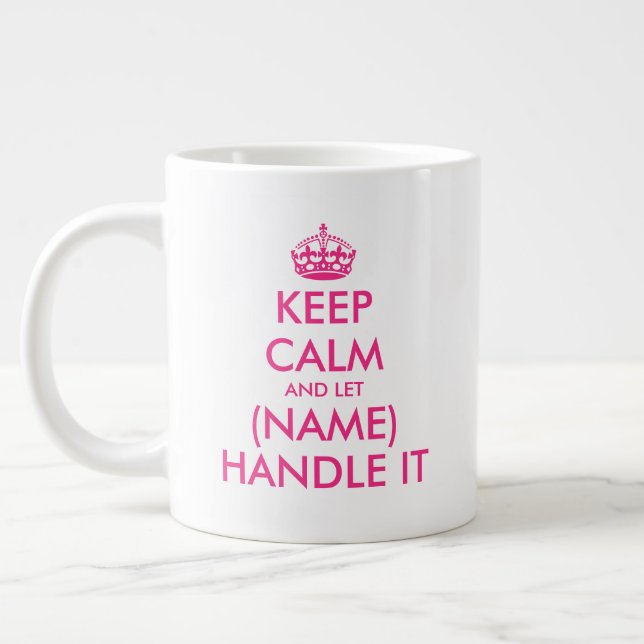 Grande Tasse Gardez le calme et laissez (vide) le manipuler ros (Gauche)