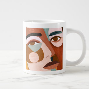 Grande Tasse Geo Face Upclose