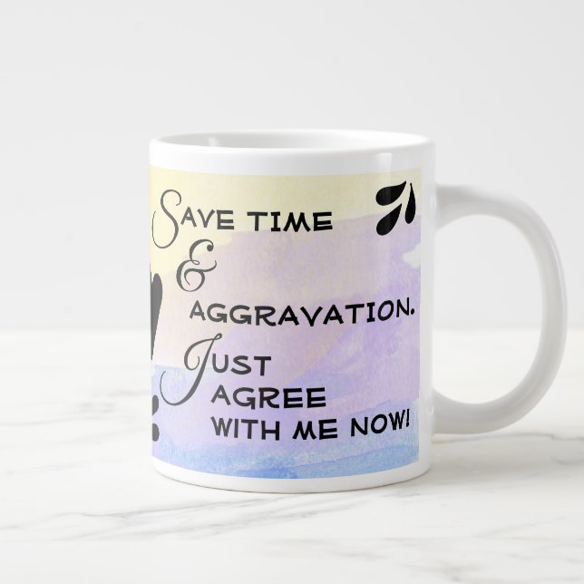 Grande Tasse Girl Pastel Aquarelle Typographie Sarcastique Cita (Droite)