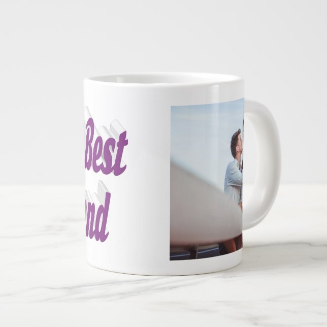 Grande Tasse Girlfriend Photo typographie violette (Devant droit)