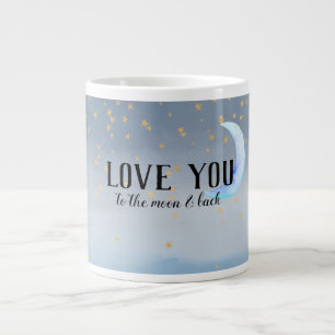 Grande Tasse Gold Stars Moon Blue Ombre