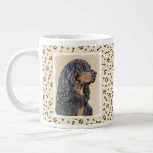 Grande Tasse Gordon Setter Peinture - Joli art original chien