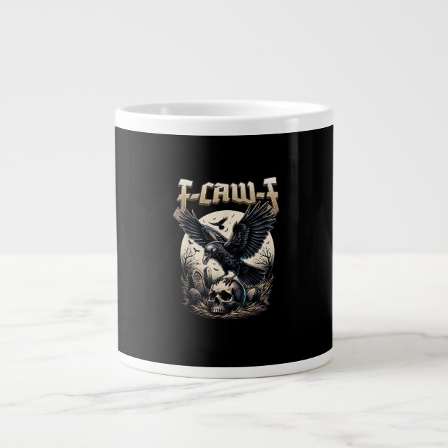 Grande Tasse Gothic Skull F-Caw-F Crow Adult Humor Graphic  (Devant)