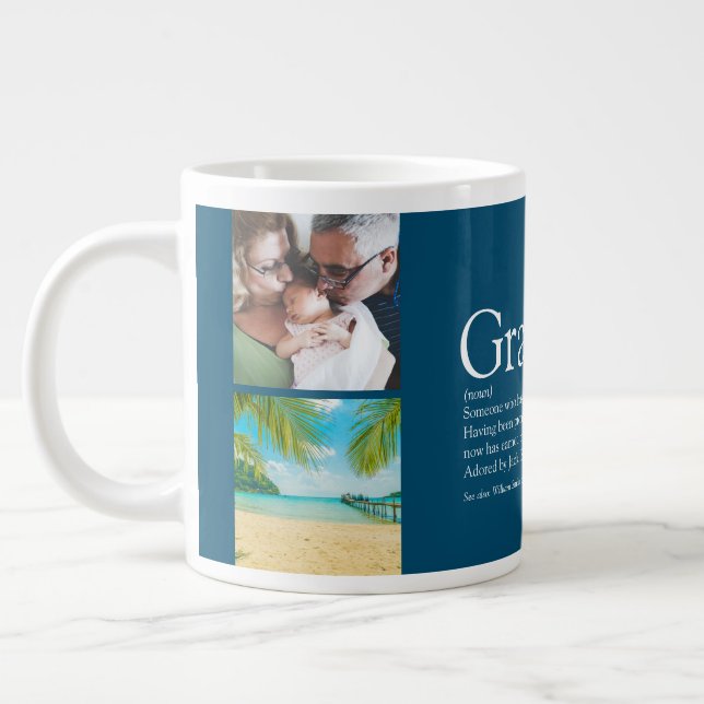 Grande Tasse Grand-père Grand-père Papa Définition Collage phot (Gauche)