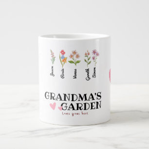 Grande Tasse Grandma's Garden Personnalisé Grand-Mère Cadeaux C