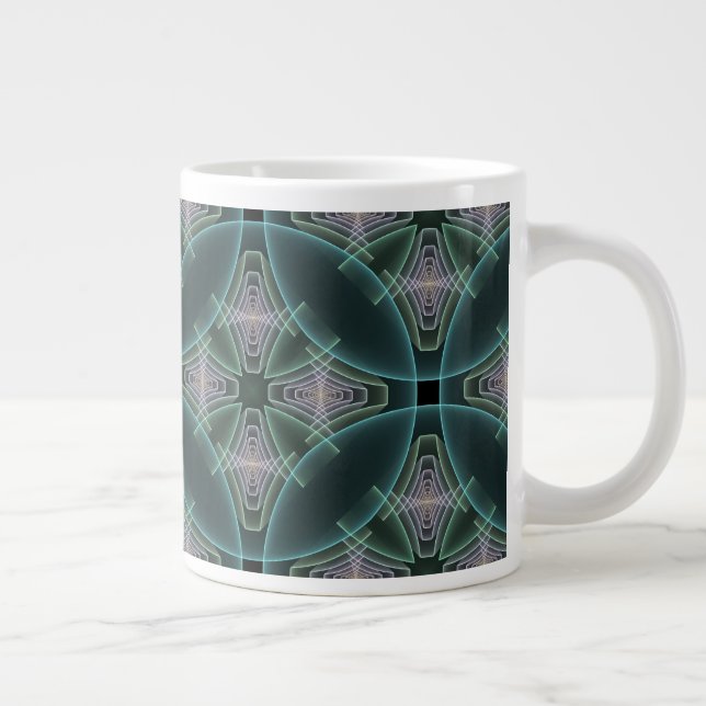 Grande Tasse Graphique géométrique Turquoise moderne (Droite)