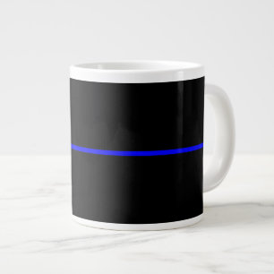 Grande Tasse Graphique Symbolique de ligne bleue mince