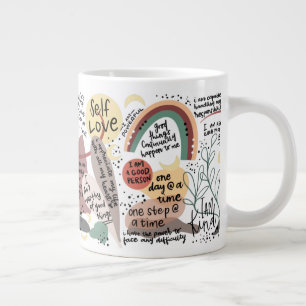 Grande Tasse Graphiques d'affirmations d'amour de soi positives