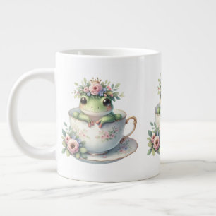 Grande Tasse Grenouille lunaire en Teacup Floral