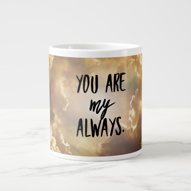 Grande Tasse Gros café romantique avec citation d'amour (Devant)