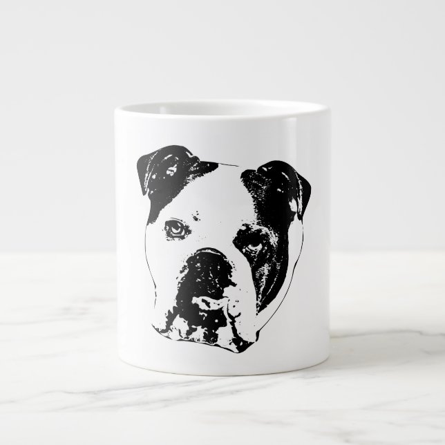Grande Tasse Gros plan de Bulldog Noel (Devant)