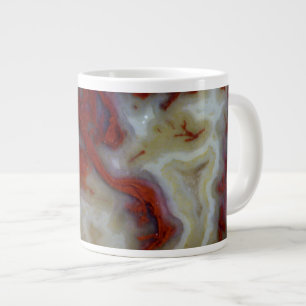 Grande Tasse Gros plan sur une dalle d'agate mousse rouge