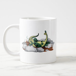 Grande Tasse Hadrosaurus Se Détendre Dans Un Jacuzzi.
